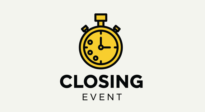 Closing Event Timing Illustration Depicting Deadline and Important Celebration Concepts