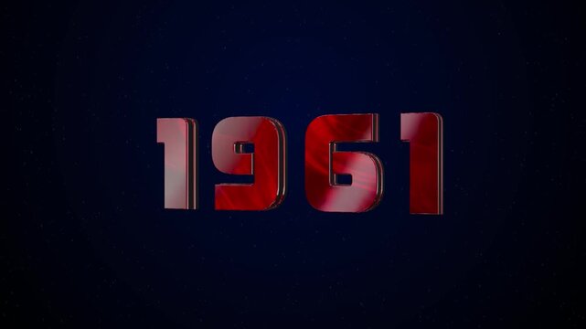 1961 Historical Year Animation - Cinematic Metallic Text