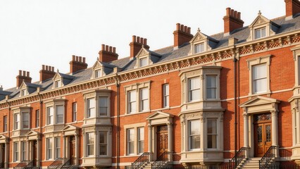 Fototapeta premium Row of red brick townhouses