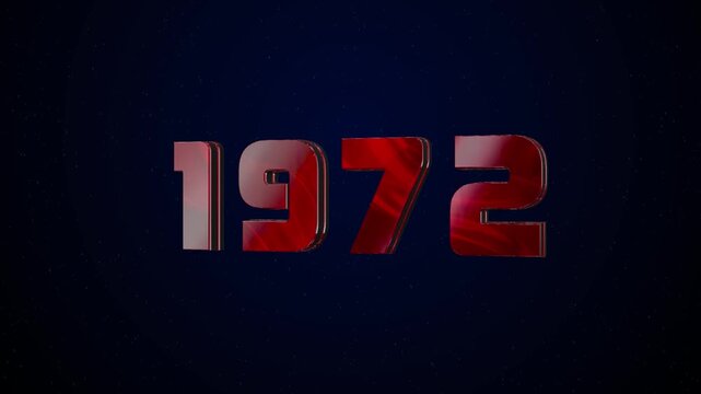 1972 Historical Year Animation - Cinematic Metallic Text