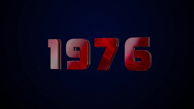 1976 Historical Year Animation - Cinematic Metallic Text