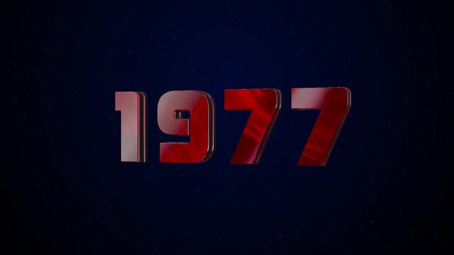 1977 Historical Year Animation - Cinematic Metallic Text