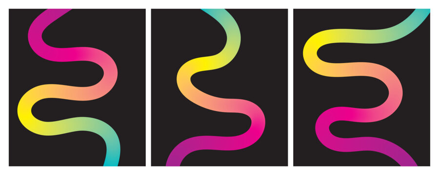 Abstract wavy pattern with vibrant rainbow gradient colors creating a modern and dynamic design, perfect for backgrounds, posters, banners, and digital art projects.
