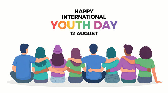 international youth day, people sitting together