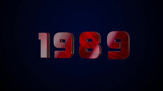 1989 Historical Year Animation - Cinematic Metallic Text