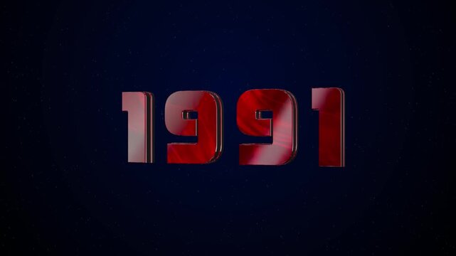 1991 Historical Year Animation - Cinematic Metallic Text
