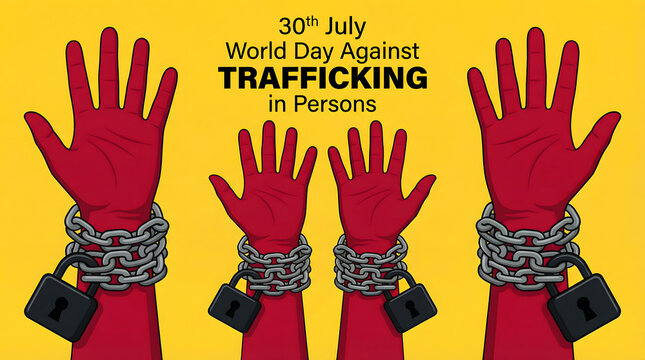 World Day Against Trafficking in Persons, chained hands