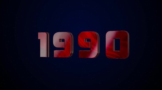 1990 Historical Year Animation - Cinematic Metallic Text