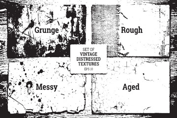 Obraz premium Set of Four Vintage Distressed Textures (Grunge, Rough, Messy, Aged)