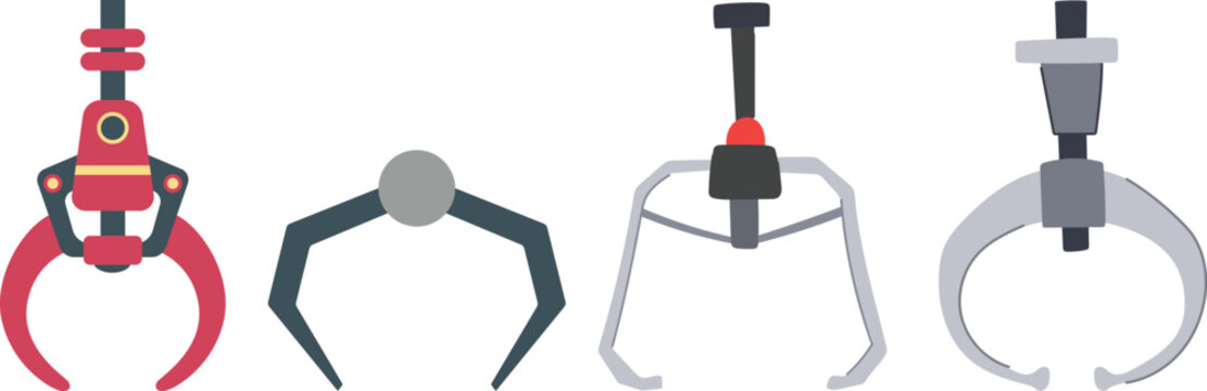 grip icon set isolated on transparent background. grip vector icon from gym and fitness for web, mobile apps and ui. Grabber icons simple vector. Crane claw game. Machine robotic toy. Game reacher