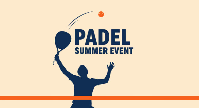 Dynamic Padel Action Depicted With Graphics For Summer Sports Event Design