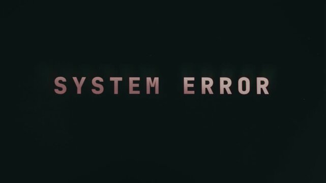 System Error message for computer malfunction, computer system crash
