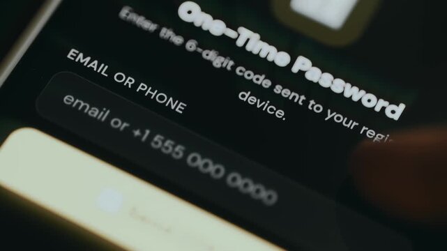 Request for a 6-digit verification code, two-factor authentication process