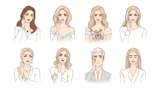 Expressions of Emotional Array: A collection of diverse individuals, each portrayed with their unique emotional expression, captures the nuanced spectrum of human feelings. 