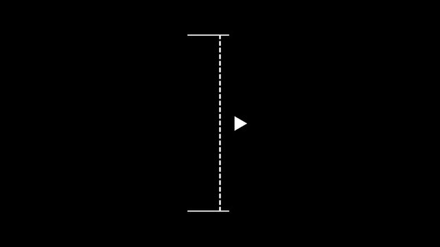 White Measurement Scale with Pointer Animation on Black Background