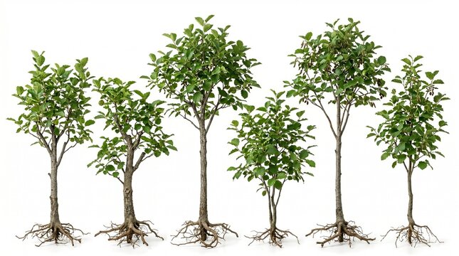 young trees small trees tree saplings green leaves bare roots tree plants garden trees new trees tree seedlings root system tree growth plant roots tree trunks leafy trees