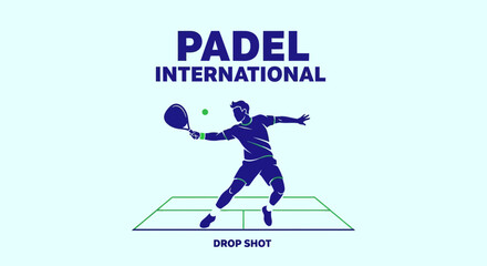 Fototapeta premium Dynamic Padel Player Hitting A Drop Shot During An International Tournament