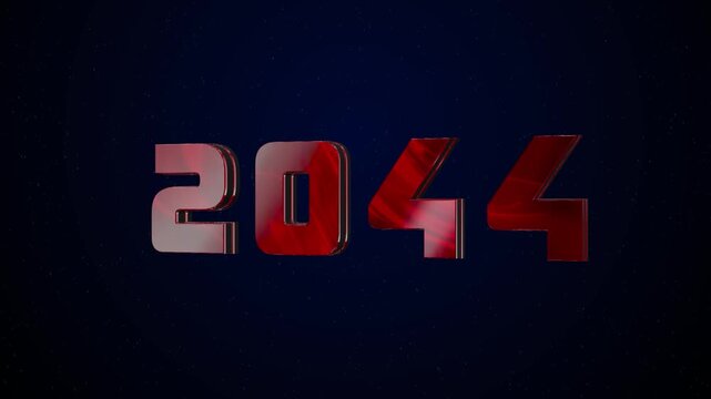 2044 Historical Year Animation - Cinematic Metallic Text