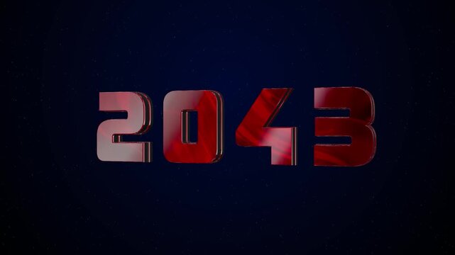 2043 Historical Year Animation - Cinematic Metallic Text