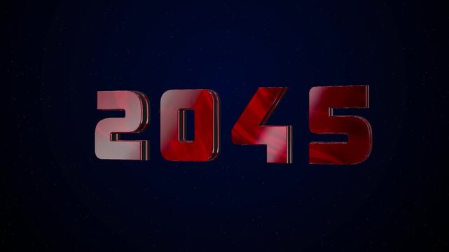 2045 Historical Year Animation - Cinematic Metallic Text