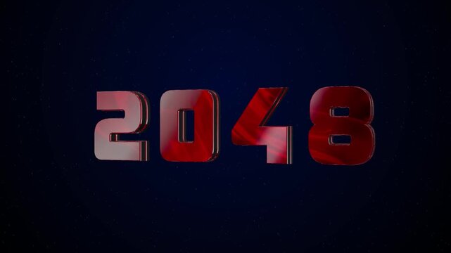 2048 Historical Year Animation - Cinematic Metallic Text