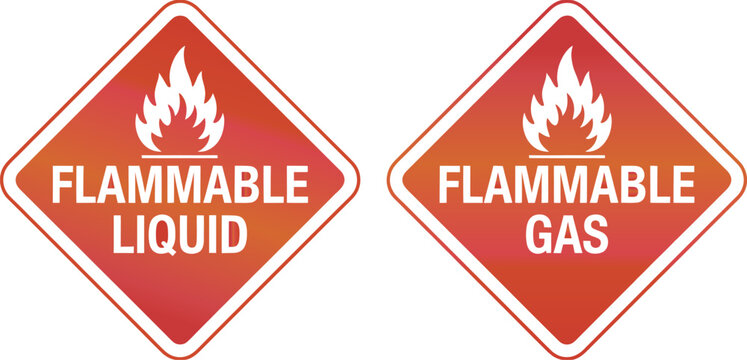 Red Diamond Placards for Flammable Liquid and Flammable Gas Safety