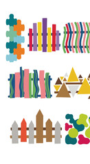 Obraz premium Colorful Abstract Geometric Shapes and Patterns Background