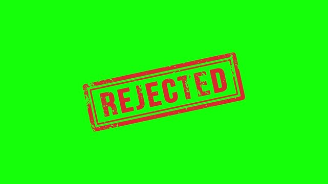 Rejected stamp on green background
