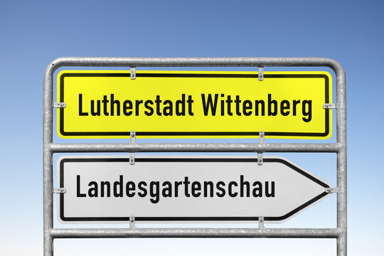Wegweiser, Lutherstadt Wittenberg, Landesgartenschau, (Symbolbild)