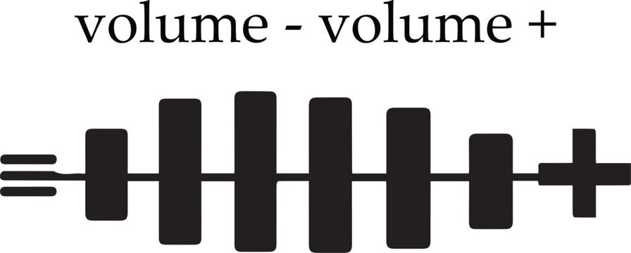 Volume control bar vector audio sound communication decorative design