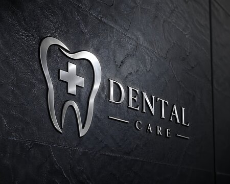 Luxury Dental Care Wall Logo Mockup Premium Clinic Branding Presentation