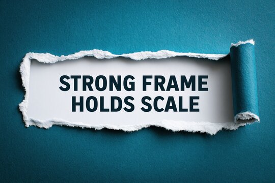 Strong Frame Holds Scale business principle on a paper background
