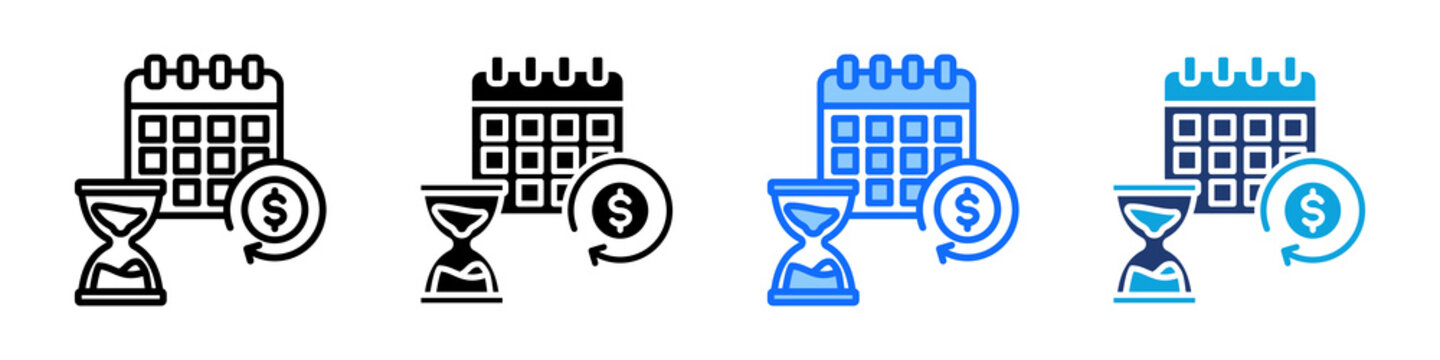 Payback Period Icon Set Multi Style Vector Illustration