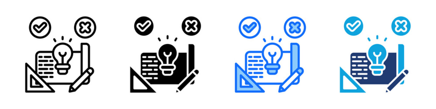 Project Feasibility Icon Set Multi Style Vector Illustration