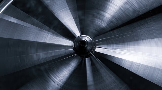 Abstract background of spinning bicycle wheel spokes, motion blur, metallic texture, silver and black, industrial aesthetic