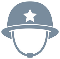 Naklejka premium Military Soldier Helmet Icon with Star Graphic Uniform Equipment Concept