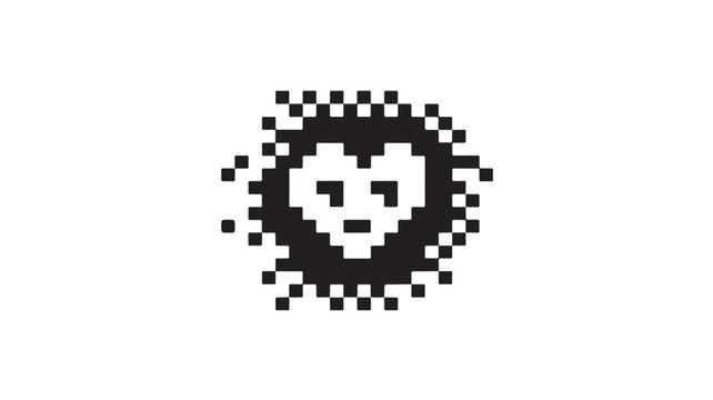 Glitch Art Pixelated Face Distorted On White Background For Digital Technology Concepts