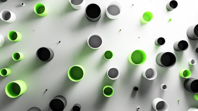 Green cylinder background with pulsing forms that scale softly in a seamless loop