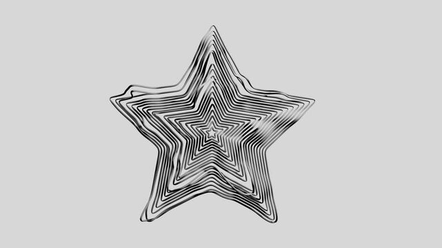 Playful doodle sketch of a star symbol with moving lines in a seamless loop