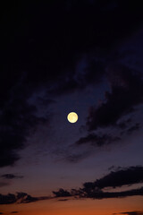 Fototapeta premium Full Moon on a twilight background.