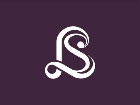 Minimalist and elegant LS letter monogram logo featuring artistic serif typography in a luxury style.