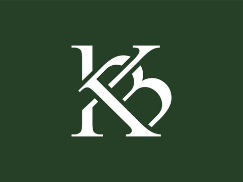 Minimalist and elegant KB letter monogram logo featuring artistic serif typography in a luxury style.