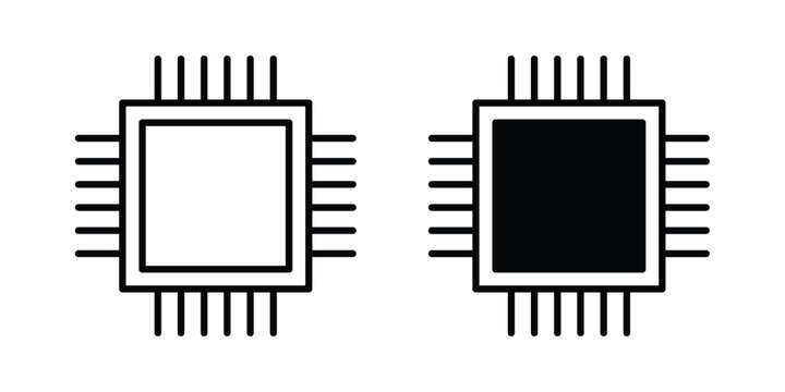 Computer microprocessor icon for ui design. Vector Eps10