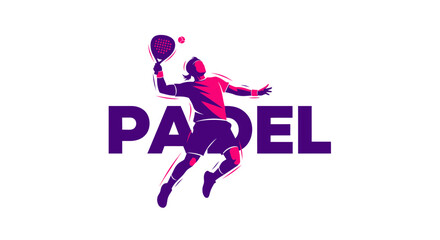 Obraz premium Dynamic Padel Player Silhouette in Action Sport Design Suitable for Advertisement