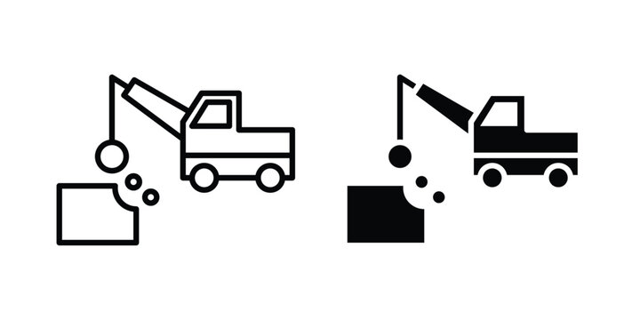 Demolition icon for ui design. Vector Eps10