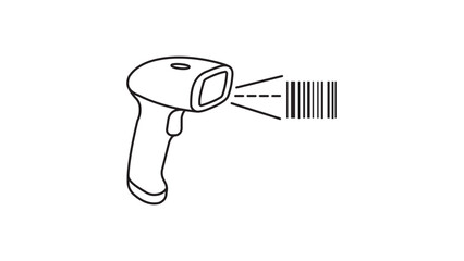 Professional barcode scanner handheld device vector icon with editable stroke, ideal for retail checkout systems, logistics tracking, warehouse management, and technical equipment icon illustration. © Mali
