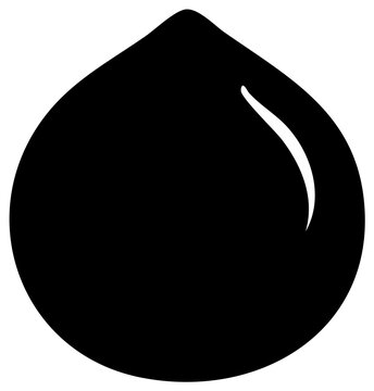 Abstract Black Droplet Shape Shiny Glossy Simple Icon Symbol Graphic Design Element