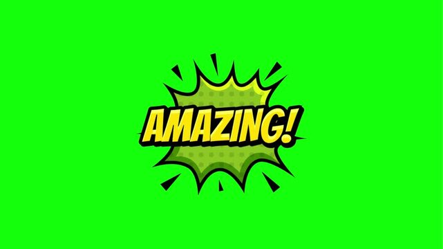 Awesome comic speech bubble on green background
