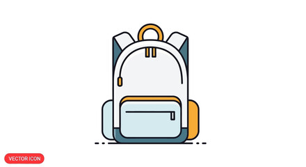 Modern backpack icon illustration isolated white background with vector design © wd