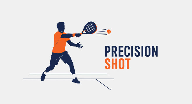 Dynamic Sport Action: Paddel Player Executing A Powerful Precision Shot Silhouette